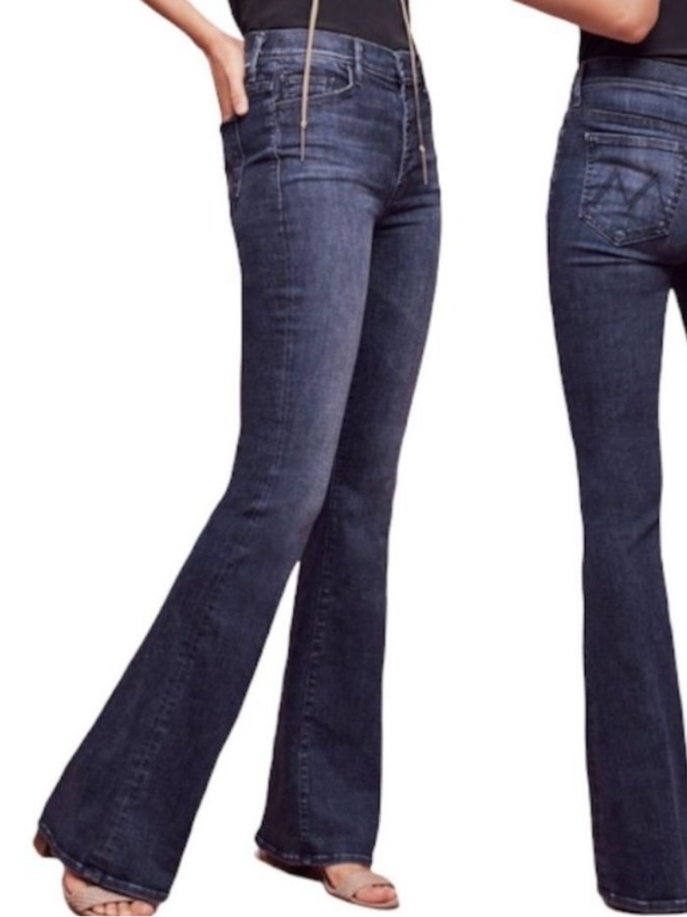 Mother The Pixie Cruiser Jeans Twilight Magic 27 Blue Denim Cotton Flare